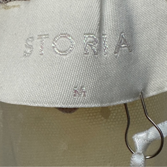 Storia Sheer Polka Dot Ruffle Trim Crop Top NWT Size M - Picture 4 of 8